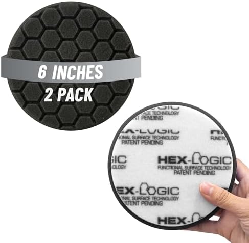 Hex-Logic Quantum Finishing Pad, Black, 6.5 inch, 2 Pack