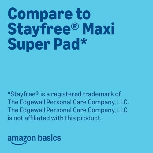 Maxi Pads for Periods- Thick, Super Absorbency, Unscented, 192 Count, (4 Packs of 48), Packaging May Vary