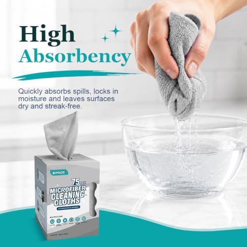 Microfiber Cleaning Cloth, 75 Sheets Microfiber Towels for Cars