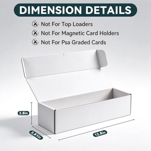 Trading Card Storage Box 10-Pack, 1000 Count Heavy Duty Corrugated Cardboard Box - Bulk Organizer for TCG, MTG,Sports & Collectible Cards, 12.8 INCH Horizontal
