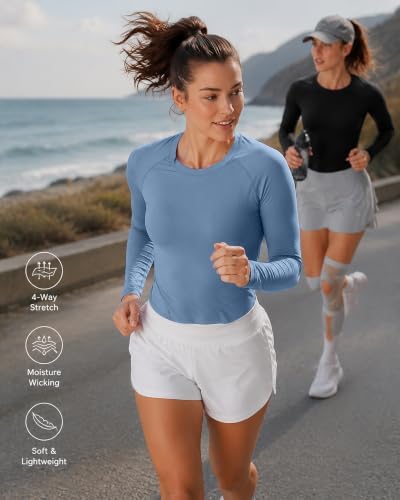 5 Pack Women's Compression Shirts Long Sleeve for Workout & Baselayer