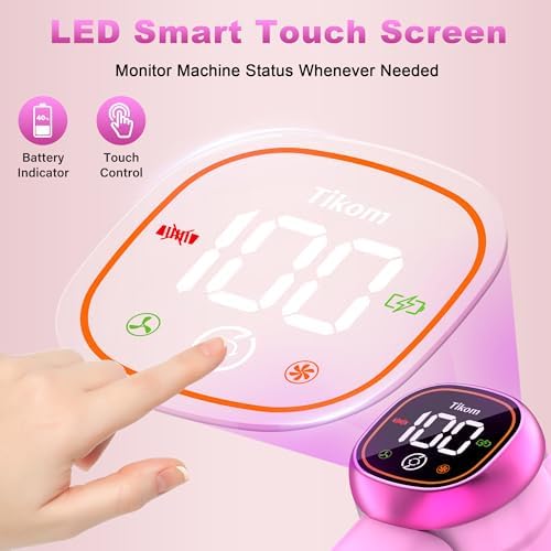 V500 Cordless Vacuum Cleaner for Home, 40000Pa/450W Stick Vacuum with LED Touch Screen, Charging Wall Dock, Anti-Tangle, Lightweight Handheld Vacuum for Pet Hair, Hard Floor, Carpet