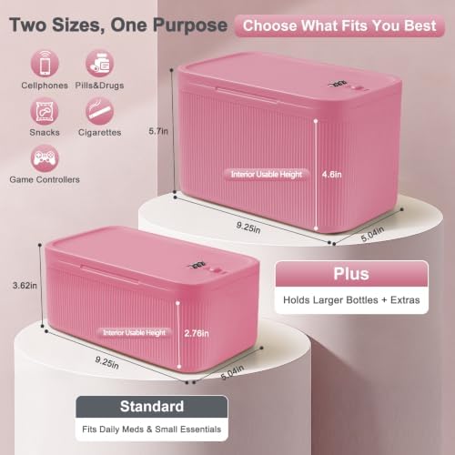 Upgraded Taller Lock Box for Medication, Phone Jail & Snacks – Large Lockable Storage Box with 3-Digit Combination Lock, Food-Safe BPA-Free Plastic– Medicine Lock Box for Home, Fridge, Travel