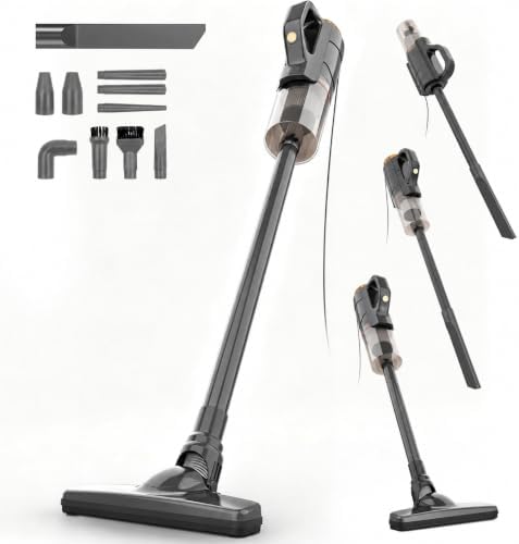 Corded Vacuum Cleaner with Blower,400W Hand-held Stick Vacuum with 10 Accessoriesfor Home Office Apartment,Floors,Pets Hair, Car Cleaning (Grey)