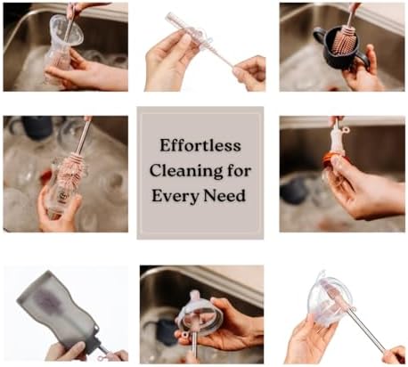 Food-Grade Silicone Double-Ended Cleaning Brush (Brush-Grey)