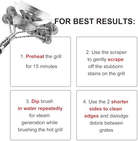 Grill Brush, Bristle Free for Outdoor BBQ Scraper Cleaner, 18-Inch