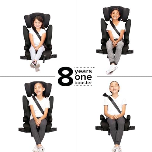 Diono Cambria 2 XL, Dual Latch Connectors, 2-in-1 Belt Positioning Booster Seat, High-Back to Backless Booster, Space and Room to Grow, 6 Headrest Positions, 8 Years 1 Booster Seat, Black
