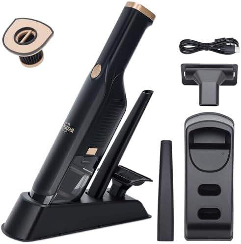 Handheld Vacuum Cordless,15KPA Vacuum with Storage Dock,Black