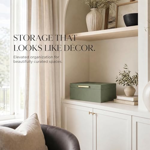 Decorative Photo Storage Box - PU Leather Organizer for 1200 4x6 Photos