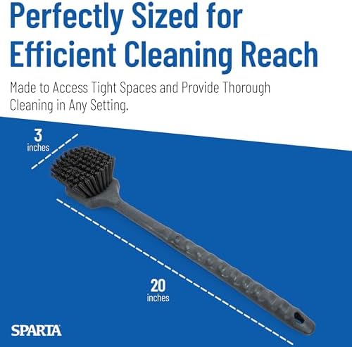 20 Inch Floater Scrub Brush, Polybutylene Bristles, Black