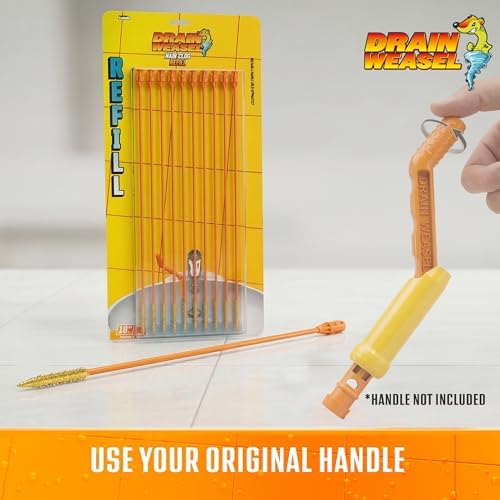 Drain Weasel Refill for Sink Snake Hair Clog Remover, 10 Pack