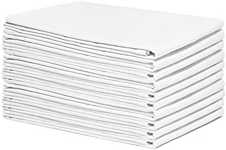 Organic Cotton White Dish Towels - 10 Pack Quick Drying White Kitchen Towels - Lint-Free Organic Cotton Dish Cloths - Extra Large Highly Absorbent Blank Tea Towels - 27"x27"