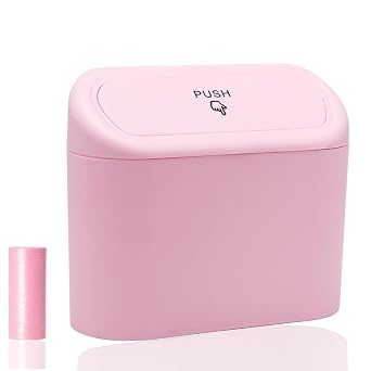Car Trash Can Bin with Lid - Universal Vehicle Mini Leakproof Garbage Can Bin with 20pcs Trash Bags Can Organizer Storag