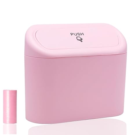 Car Trash Can Bin with Lid - Universal Vehicle Mini Leakproof Garbage Can Bin with 20pcs Trash Bags Can Organizer Storag