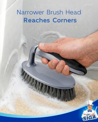 Heavy Duty Scrub Brush with Comfortable Grip for Bathroom Shower