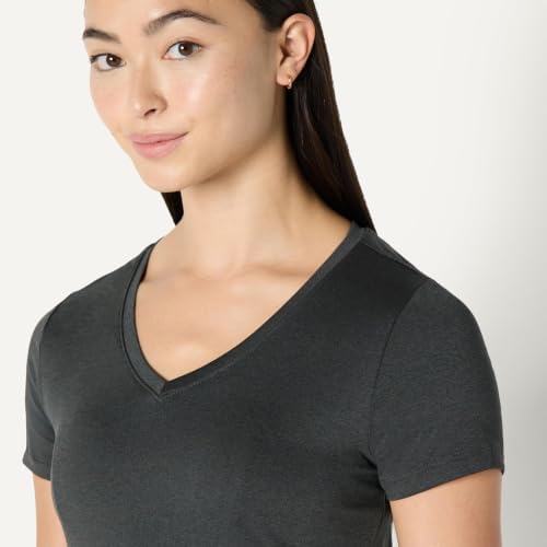 Women's Active Quick Dry Tech Stretch Short-Sleeve T-Shirt, V-Neck or Crewneck, Moisture-Wicking, Pack of 2
