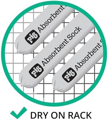 Mildew-Resistant Absorbent Sock | Water Absorbing Snake | 3" W x 4' L | Absorbs up to 1 gal per Sock | 4 Count | PM50156