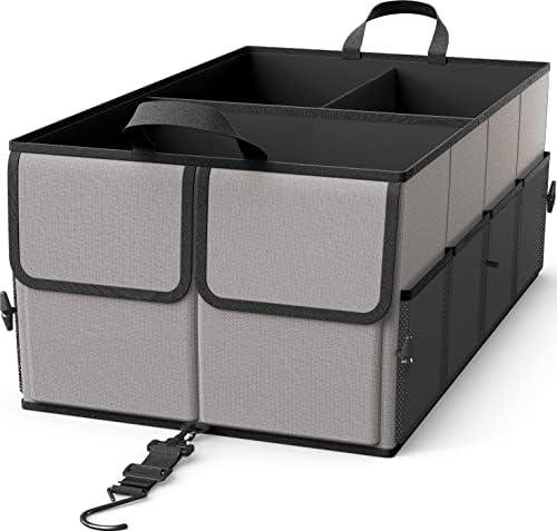 Foldable Car Trunk Organizer for SUV, 3-Compartment, Gray