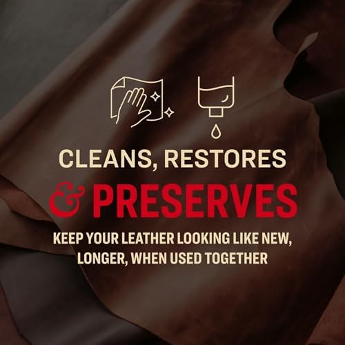 Leather Cleaner & Conditioner Duo Pack, Cleans, Rejuvinates & Restores Finished Leather, Use for Cars, Furniture & More, 2X 8 Fl Oz