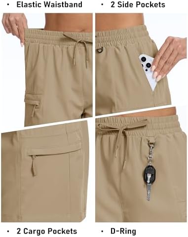 Women's Hiking Cargo Shorts with 4 Pockets Quick Dry Golf Casual