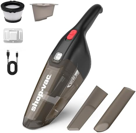 Wet/Dry Handheld Vacuum Cordless, Wall-Mounted Hand Vac, Black