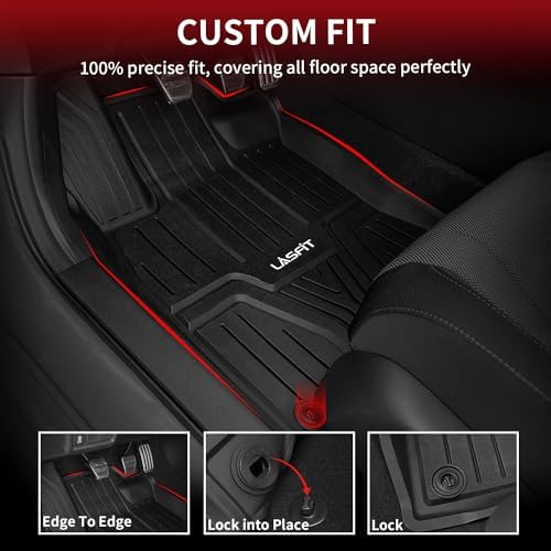 All Weather Floor Mats for Honda Civic 2022-2026 - Gasoline | Full Surround TPE Mats, Tall Walls, 3D Custom Fit, Non-Slip, Easy Clean, Tool-Free Install, Vehicle-Specific Accessories