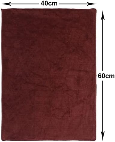 Kuber Industries Cleaning Cloths|Highly Absorbent Microfiber Towels for Kitchen, Car, Window, 24 x 16 inches (Brown)
