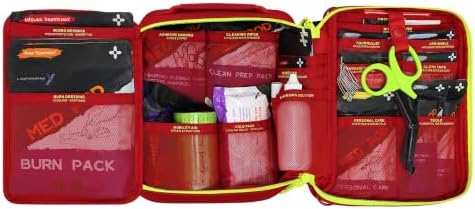 Lightning X Large 364 Piece First Aid Kit OSHA ANSI Class B+, Soft Case, Color-Coded Emergency Medical Trauma Kit for Home, Vehicle, Workplace, Outdoor
