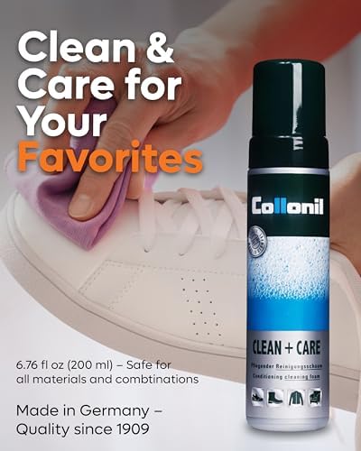 Clean & Care Shoe & Leather Cleaner XL 6.76 fl oz - Cleaning Foam – Sneaker Cleaner for Leather, Suede, Textile & Synthetic Materials | Universal Use | Made in Germany