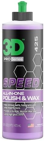 Speed All-In-One Polish & Wax – Scratch & Swirl Remover, Clear Coat Safe Paint Sealant – High Gloss Finish, Easy Application – 16oz – Made in USA