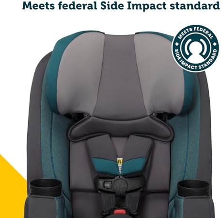 TriMate 3-in-1 Convertible Car Seat, Slim Fit, Infant to Big Kid Car Seat, Easy-Install Harness, Machine-Washable Cover, Dishwasher-Safe Cup Holders, 5-100 lbs, Sharkskin