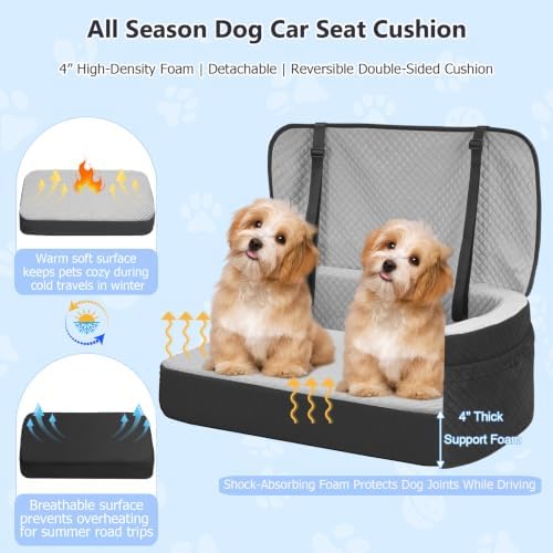 Large Dog Car Seat for Medium Sized Dogs Under 55lbs or 2 Smalls