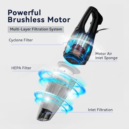 Corded Vacuum Cleaner, 4-in-1 Vacuum Cleaners for Home Converts to Small Handheld Vacuum, 15Kpa Power Suction Lightweight Corded Stick Vacuum for Floor, Carpet,Pet Hair,Stair