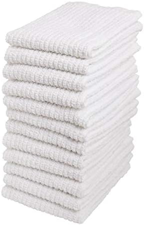Dish Cloths, 12"x12" Dish Rags, 100% Cotton Kitchen Towels, 12 Pack