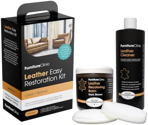Leather Easy Restoration Kit, Dark Brown, 4 Piece