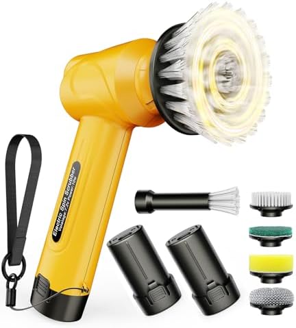 Electric Spin Scrubber Q4, 5000mAh Large Battery, 248-Min Runtime, 600RPM