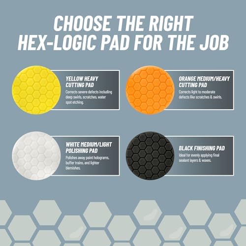 Hex-Logic Quantum Finishing Pad, Black, 6.5 inch, 2 Pack