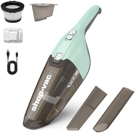 Wet/Dry Handheld Vacuum Cordless, Wall-Mounted Hand Vac, Green