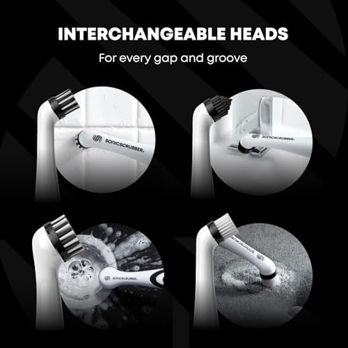 Household Cleaning Brush Power Scrubber - Electric Spin Scrubber Brush for Home, Kitchen & Bathroom - Grout Cleaner & Removes Mould (Washing-Up System Spin Brush)