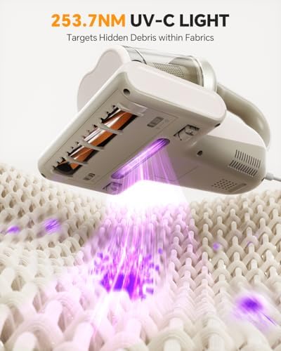 Mattress Vacuum Cleaner, 20000Pa Bed Vacuum with 253.7nm UV-C Light