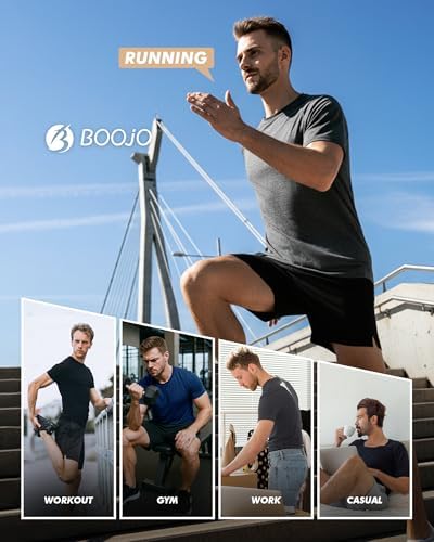 7 Pack Workout Shirts for Men Gym Athletic Short Sleeve Quick Dry T-Shirts