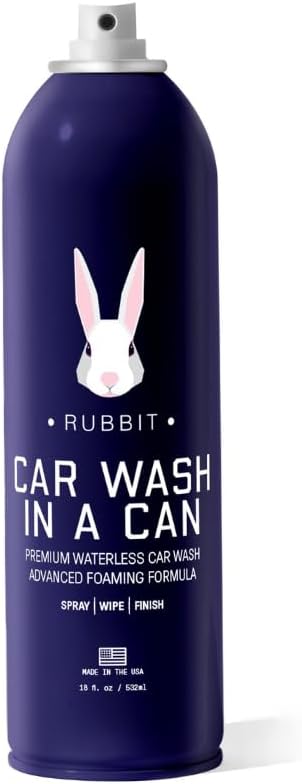 Car Wash In A Can™ Kit, Premium Waterless Car Wash Spray, Ready-to-Use Formula, 1 Can + 6 Microfiber Towels, Up to 3 Was