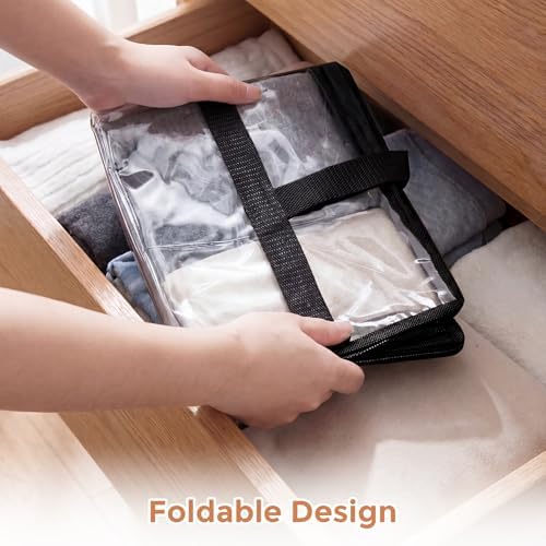 6 Pack Clear Storage Bags for Clothes, 45L Closet Organizers and Storage