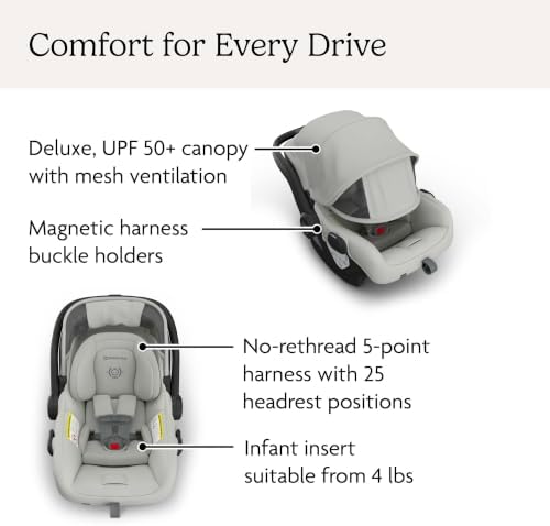 UPPAbaby Mesa V3 Infant Car Seat with Base, Insert & SmartSecure - Savannah