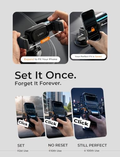 Suction Phone Mount for Car, [Ultra Suction & Less Fuss] Car Phone Holder Mount Vacuum Dashboard Phone Holder, Car Cell Phone Holder for iPhone 18 Pro Max 17 16 15 Air with Case Galaxy S26 S25