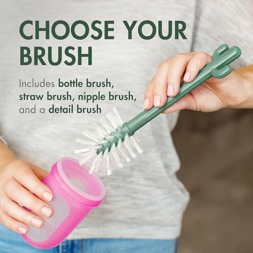 Cacti Bottle Cleaning Brush Set, Terracotta, 4 Piece Set