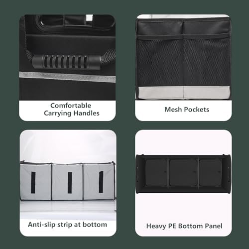 Foldable Trunk Organizer - 95L Sturdy Car Organizer for SUV Truck Sedans