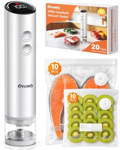 Compact Handheld Vacuum Sealer for Food with 20 Reusable Vacuum Bags