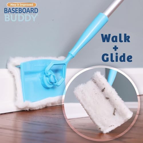 Lightweight Home Cleaning Essential, Perfect for Baseboards, Moldings & Walls, Glide & Wipe Trapping & Locking Dirt & Dust | As Seen on TV, (1 & 3 Reusable Pads)