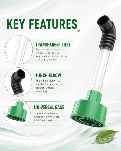 AC Drain Line Cleaner, HVAC Condensate Drain Cleaner with Clear Tube